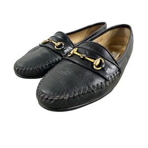 Belvedere Florence Loafers Mens 10 M Black Leather Horsebit Gold Bit Dress Shoes